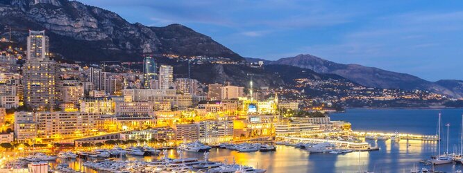Trip Fit Reiseland Monaco - Genießen Sie die Fahrt Ihres Lebens am Steuer eines feurigen Lamborghini oder rassigen Ferrari. Starten Sie Ihre Spritztour in Monaco und lassen Sie das Fürstentum unter den vielen bewundernden Blicken der Passanten hinter sich. Cruisen Sie auf den wunderschönen Küstenstraßen der Côte d’Azur und den herrlichen Panoramastraßen über und um Monaco. Erleben Sie die unbeschreibliche Erotik dieses berauschenden Fahrgefühls, spüren Sie die Power & Kraft und das satte Brummen & Vibrieren der Motoren. Erkunden Sie als Pilot oder Co-Pilot in einem dieser legendären Supersportwagen einen Abschnitt der weltberühmten Formel-1-Rennstrecke in Monaco. Nehmen Sie als Erinnerung an diese Challenge ein persönliches Video oder Zertifikat mit nach Hause. Die beliebtesten Orte für Ferien in Monaco, locken mit besten Angebote für Hotels und Ferienunterkünfte mit Werbeaktionen, Rabatten, Sonderangebote für Monaco Urlaub buchen.